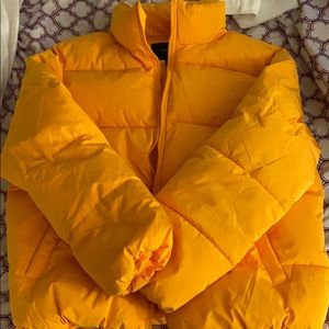 Orange puff coat